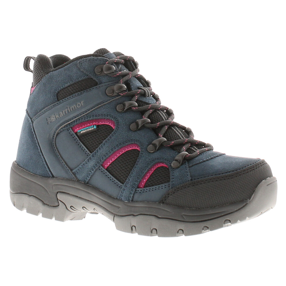 (Navy, 4 (Adults')) Karrimor Womens Walking Boots Hawthorn Mid wt Lace Up navy black bright co UK Si