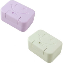 2Pcs Soap Dish with Lid Smile Soap Box Plastic Travel Soap Case Waterproof and Leakproof Soap Container Keep Soap Dry