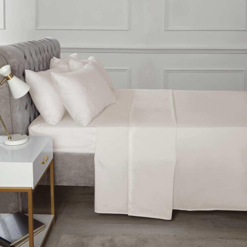 (Super King, Beige) Percale 10" Fitted Sheet 25cm Soft Durable Bedding Polycotton 180TC