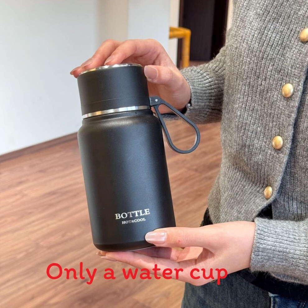 (Black)Mug Isotherme Sous Vide Haute Qualité Hello Kitty Print Design avec Noeud pour Quotidien