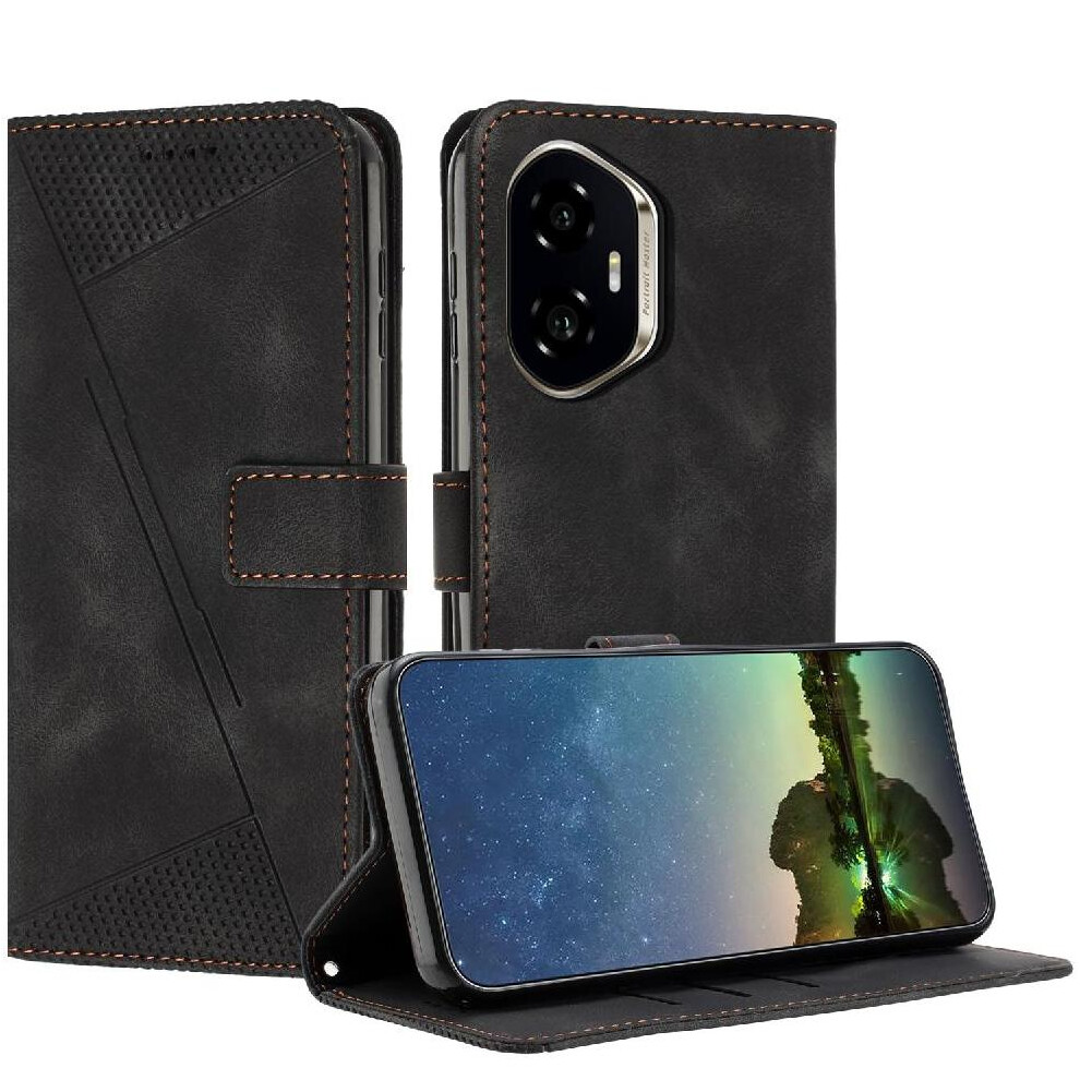 (Black) Flip Case For Honor 400 Wallet Pu Leather Kickstand Card Insertion Black 764563545056