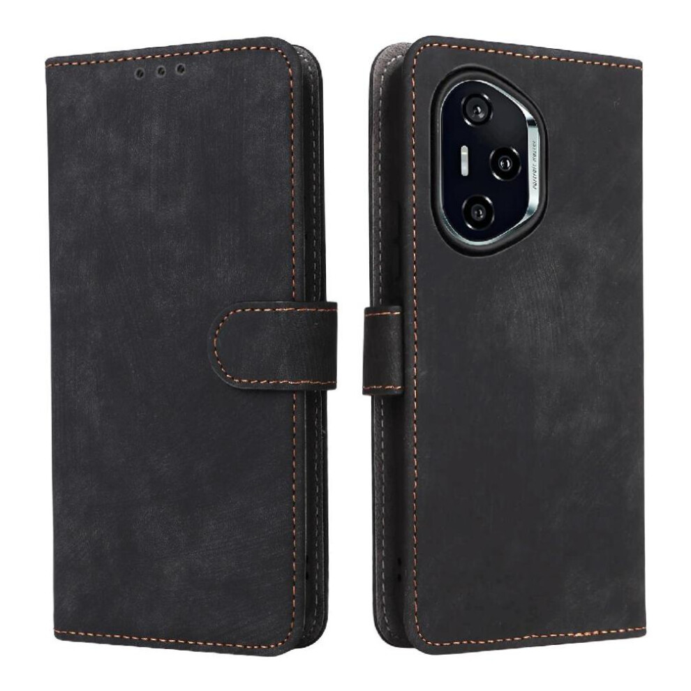 (Black) Case For Honor 400 Card Slots Cover Pu Leather Flip Folio Wallet Magnetic Closure Rfid Blocking Black 764563545131
