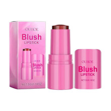 (Rose Pink 5G) Ouhoe Fruit Jelly Blush Lip Gloss Stick Series Natural Nude Makeup Light And Easy To Color Blush Lip Gloss Stick