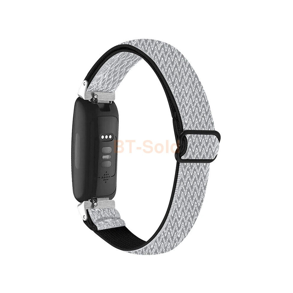 (Black White, Fitbit Inspire 3) For Fitbit Inspire 3/2/1/HR Watchband Elastic Woven Nylon Sport Band Strap-image-OPC-PHGKNCK-NEW