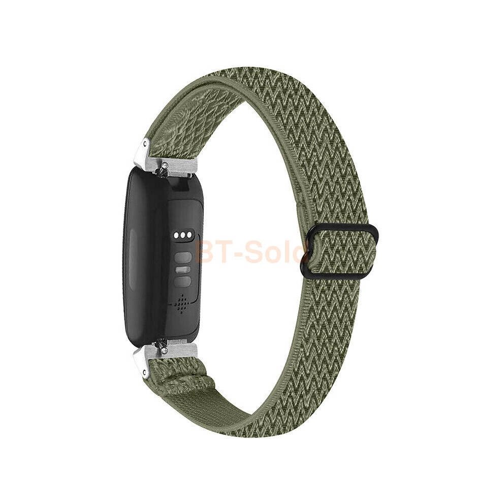 (Olive Green, Fitbit Inspire 3) For Fitbit Inspire 3/2/1/HR Watchband Elastic Woven Nylon Sport Band Strap-image-OPC-PHGKNDD-NEW