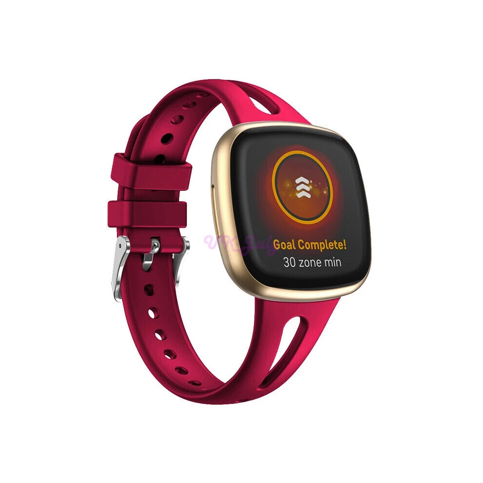 (Rose Red, S) Replacement For Fitbit Versa 3 / 4 Slim Silicone Sport Watch Band Soft Strap-image-OPC-PHGKNNJ-NEW