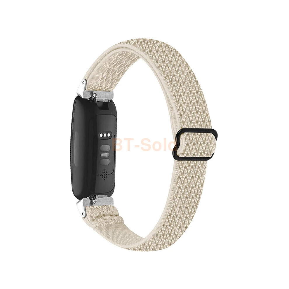 (Apricot, Fitbit Inspire 2) For Fitbit Inspire 3/2/1/Hr Watchband Elastic Woven Nylon Sport Band Strap Hot 6963793592661