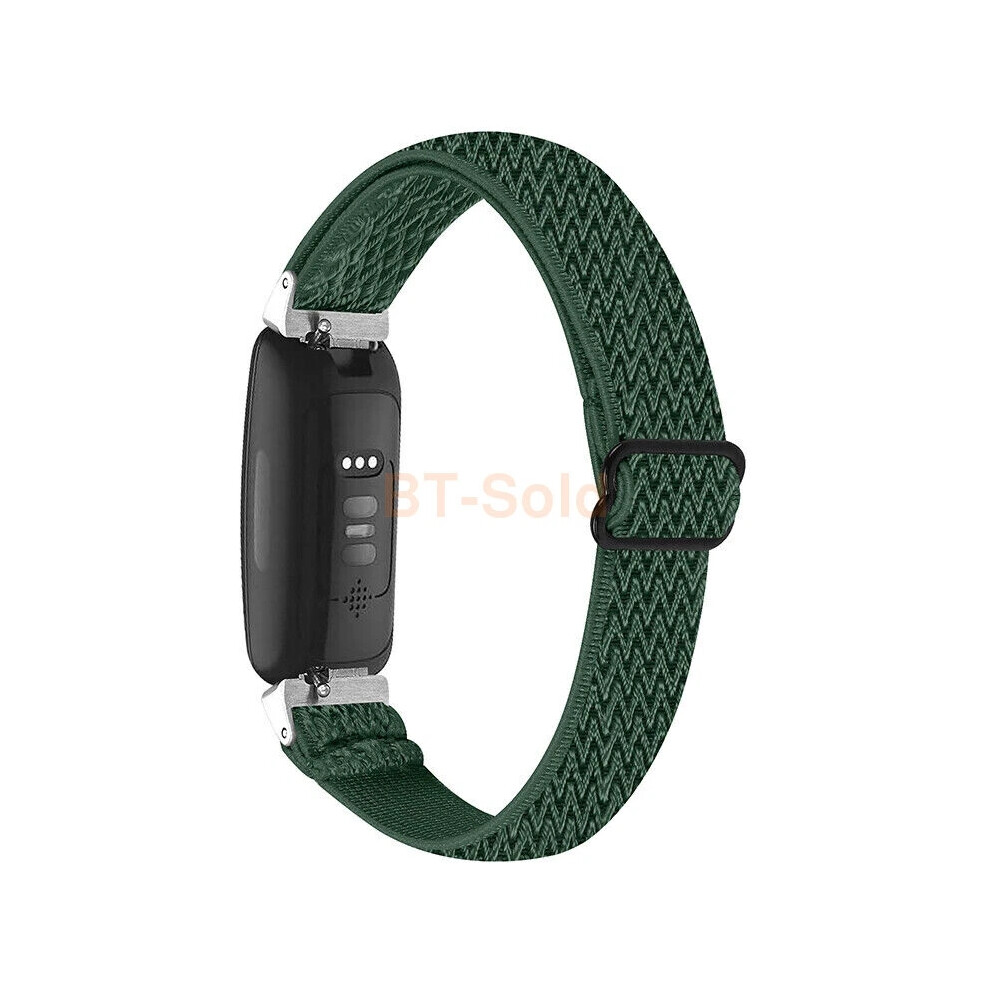 (Army Green, Fitbit Inspire 2) For Fitbit Inspire 3/2/1/HR Watchband Elastic Woven Nylon Sport Band Strap hot-image-OPC-PHGKNW8-NEW