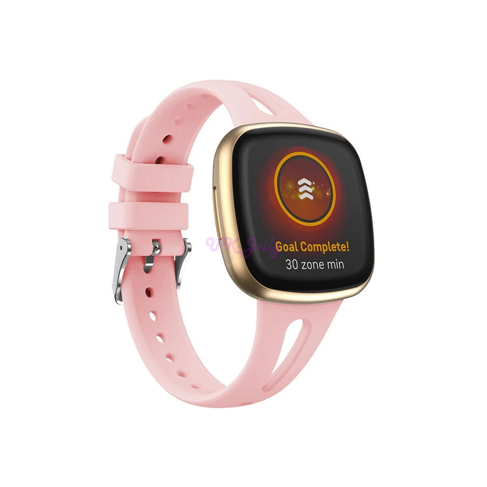 (Pink, L) Replacement For Fitbit Versa 3 / 4 Slim Silicone Sport Watch Band Soft Strap new-image-OPC-PHGKP2H-NEW