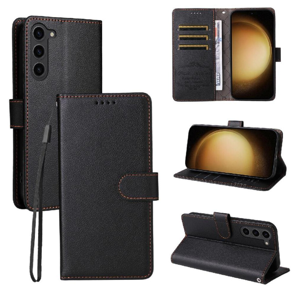 (Black) Flip Case For Samsung Galaxy S23 Plus Wallet Wireless Charging Crad Slot Magnetic Car Mount Black 764563545674
