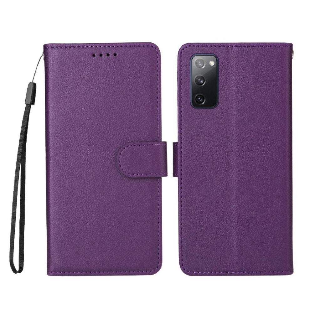 (Purple) Flip Case For Samsung Galaxy S20 Fe Magnetic Car Mount Wireless Charging Wallet Crad Slot Purple 764563545865