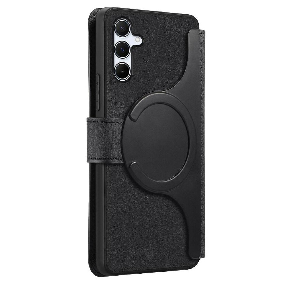 (Black) Flip Case For Samsung Galaxy M15 Retro Wallet Card Stand Magnet Shielding Material Black 764563546992