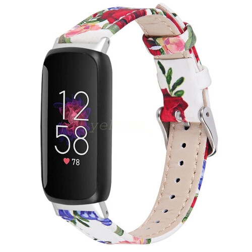 (Gray) For Fitbit Inspire 3 Slim Genuine Leather Wristband Band Replacement Strap 2