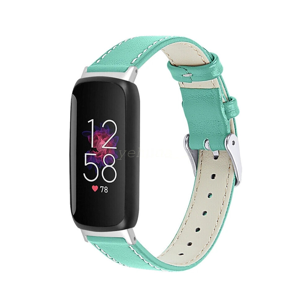 (Teal Green) For Fitbit Inspire 3 Slim Genuine Leather Wristband Band Replacement Strap New Blue,Green 6963793594573