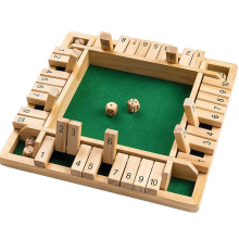 Juego de dados Shut The Box para 1-4 jugadores, 10 números, tradicional juego de mesa de madera para pub o bar, juego familiar para niños y