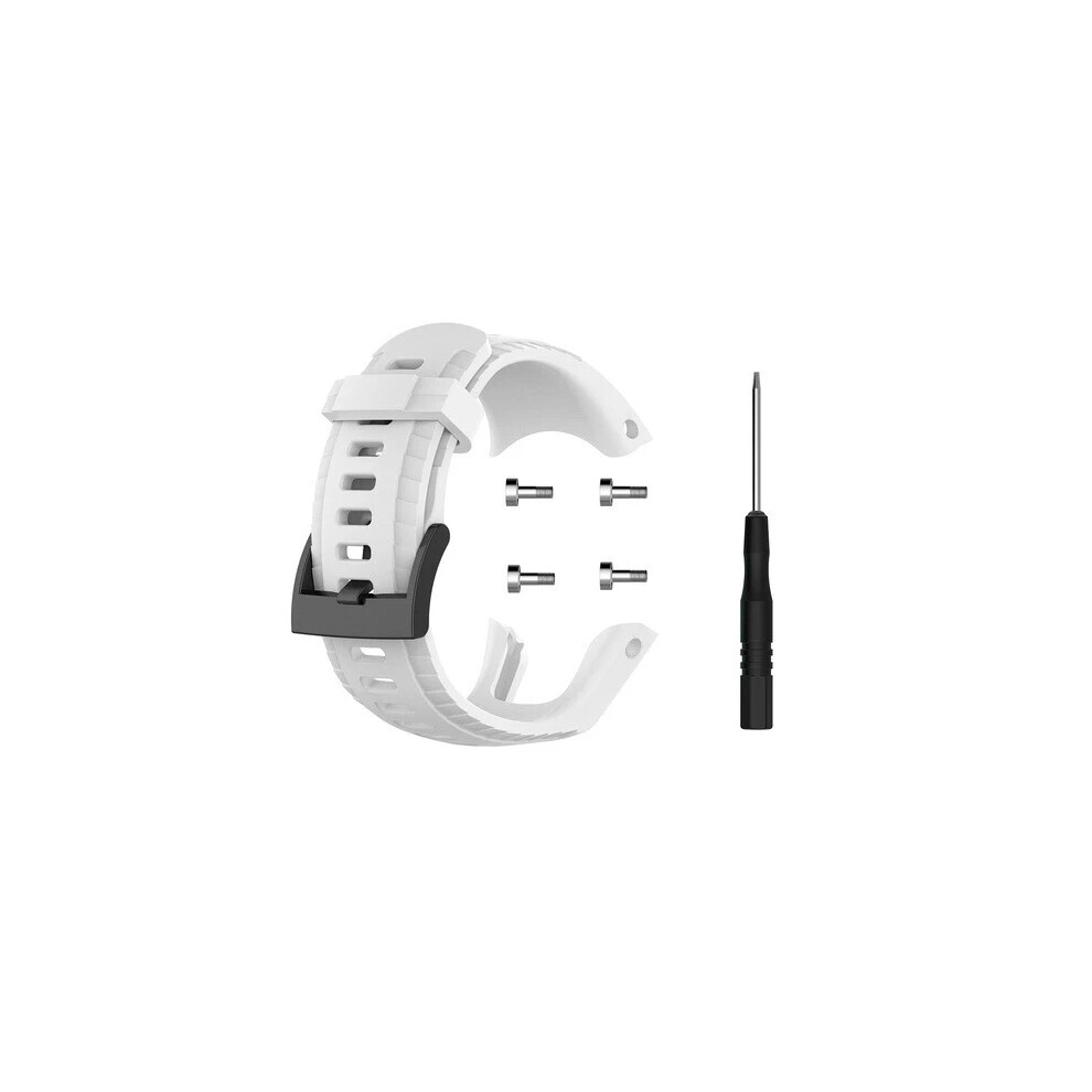 (White) Silicone Band Strap For Suunto 5 Replacement Wristband Sports Watch Bracelet White 6963793596829