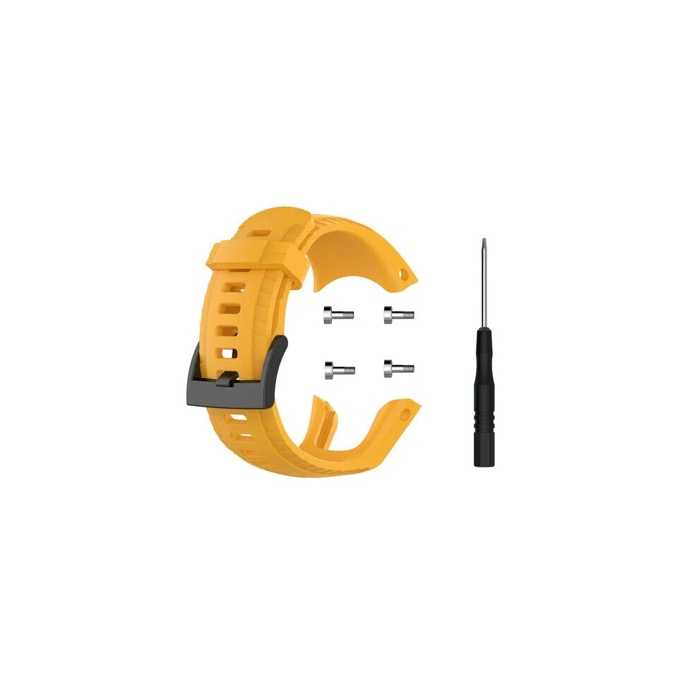 (Yellow) Silicone Band Strap For Suunto 5 Replacement Wristband Sports Watch Bracelet Yellow 6963793596836