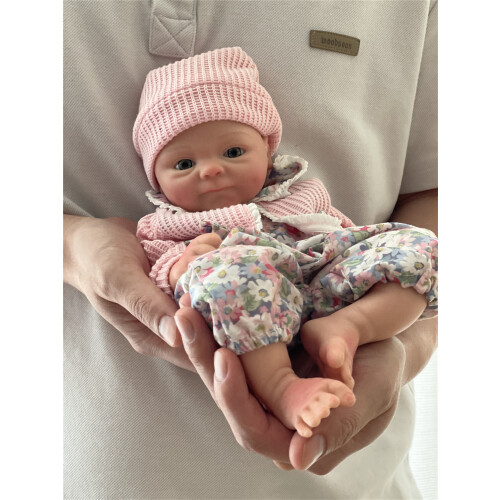 33 Cm Lavable Coco Solid Silicone Solid Bebe Reborn Girl Touch Soft Touch Feeling Melva Dipinto A Mano LIGHELIO Bampa 1