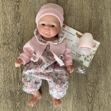 33 Cm Lavable Coco Solid Silicone Solid Bebe Reborn Girl Touch Soft Touch Feeling Melva Dipinto A Mano LIGHELIO Bampa