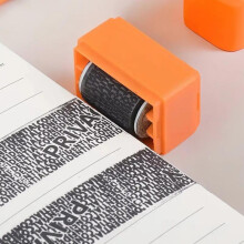 (Orange, one-size) Roller Stamp for Confidentiality & Privacy Protection, 1/2 Counts Privacy Smear Confidentiality StampHard Plastic Office Accessories