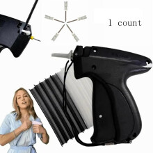 (Black, 1 Set) Quick Clothing Fixer, 1 Set Including 1 Count Handheld Tag Attacher Gun with 6 Counts Needles & 1000pcs Glue Needles,Sewing Tool, Funny Gift