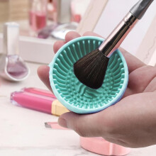 (Pink, 31g) Silicone Makeup Brushes Cleaning Bowl,Makeup Brush Cleaning Tool, Cosmetic Brush Cleaning Bowl, Makeup Brushes Set Hygiene Products
