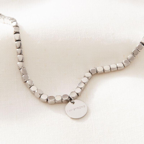 (Default) 'I am strong' Engraved Tennis Bracelet