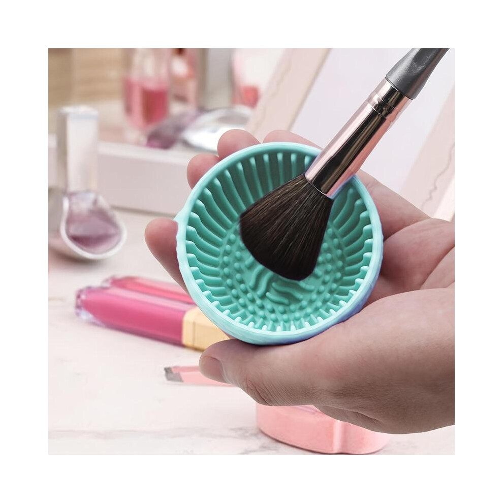 Lilac (, 31G) Silicone Makeup Brushes Cleaning Bowl,Makeup Brush Cleaning Tool, Cosmetic Brush Cleaning Bowl, Makeup Brushes Set Hygiene Products