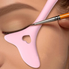(Baby Pink, one-size) Reusable Silicone Eyeliner Stencil, Eye Makeup Assistance, Mascara Applicator, Mascara Lash Serum Eyelash Serum Applying Makeup Tools