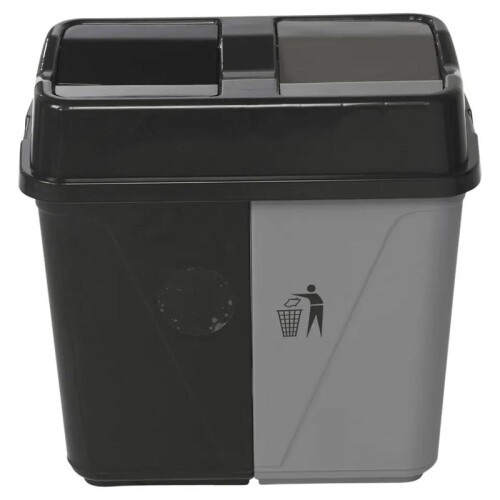 (Black) 100L Still Dou Recycling Bin with Base Connectors Kitchen