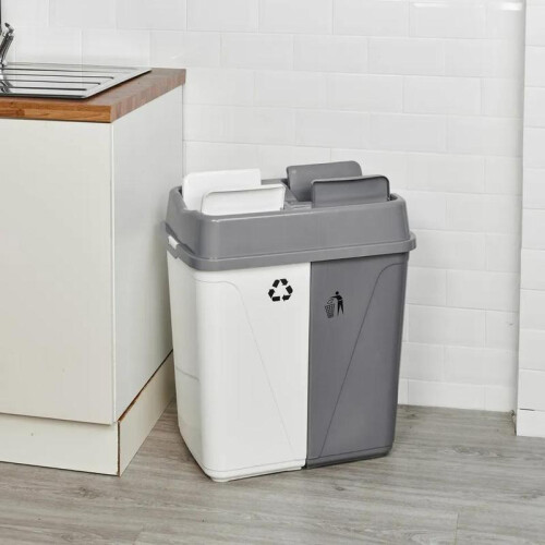 (Brown) 100L Still Dou Recycling Bin with Base Connectors Kitchen 1