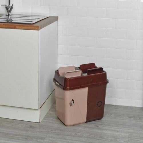 (White) 100L Still Dou Recycling Bin with Base Connectors Kitchen 2