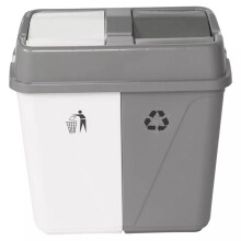 (White) 100L Still Dou Recycling Bin with Base Connectors Kitchen