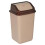 (Brown) 50L Plastic Recycling Bins with Swing Lids Smooth 1