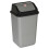 (Black) 50L Plastic Recycling Bins with Swing Lids Smooth 1