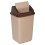 (Brown) 50L Plastic Recycling Bins with Swing Lids Smooth 5