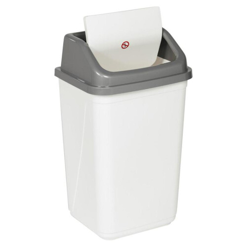 (Black) 50L Plastic Recycling Bins with Swing Lids Smooth 1