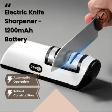 (Orange & White, 1 Count) Electric Knife Sharpener, 1 Count Multifunctional Metal Knife Sharpener, Household Knife Sharpener for Kitchen, Kitchen Gadgets, Appliances