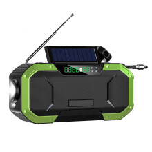 Ricevitore radio e sveglia, radio solare a manovella con power bank da 5000 mAh, IPX6