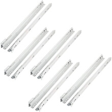 Guida per cassetto con cuscinetto a rulli, parte estraibile, 500 mm, scorrevole/scorrevole, bianco, confezione