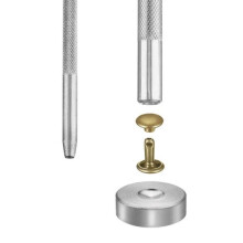 240 conjuntos de rebites de couro com tampa dupla tubular, 4 cores, 2 tamanhos, rebites de metal com