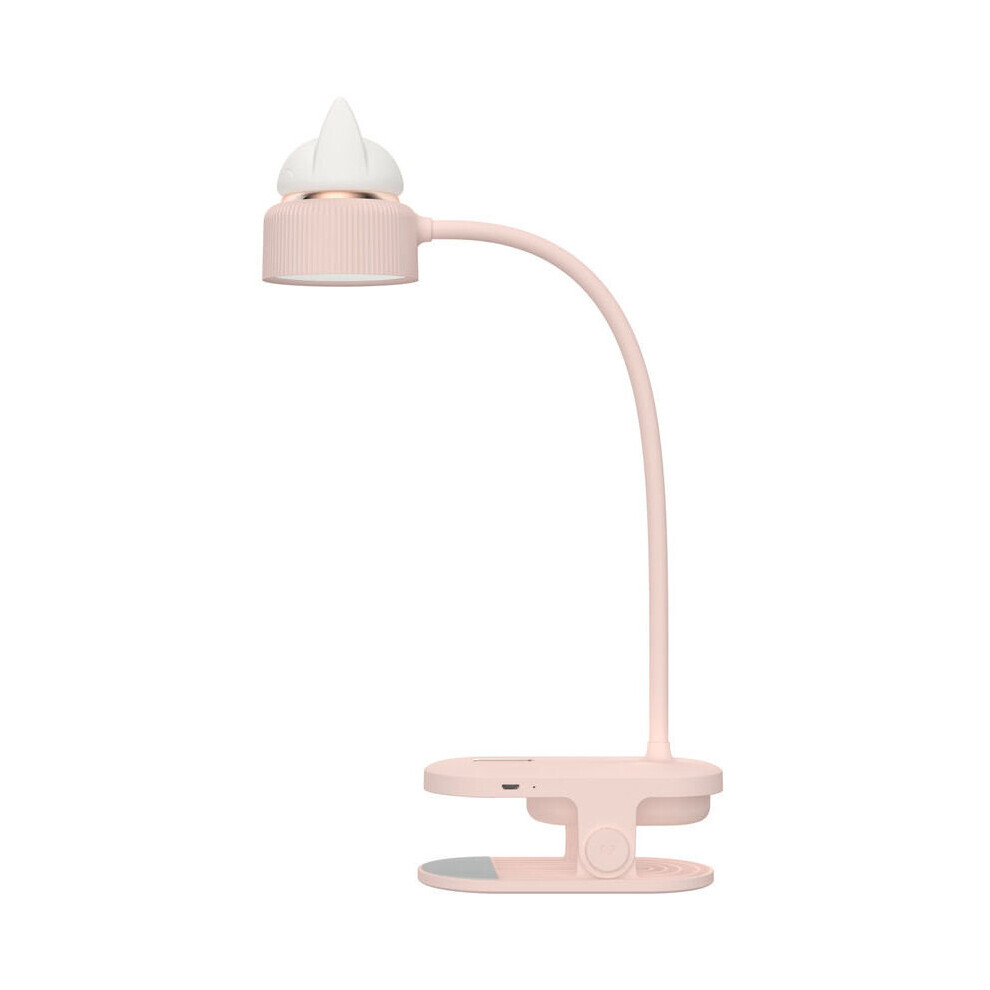 Veilleuse flexible à pince avec batterie rechargeable USB, lampe de lecture LED et lampe de lecture - Rose