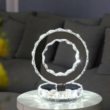 Luminária de mesa de cristal LED, elegante luminária de cabeceira decorativa, luminária noturna, ideal