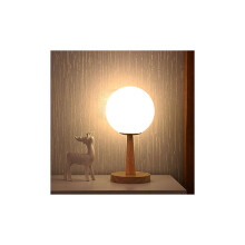 Luminária de mesa com base de bambu, luz noturna LED retrátil e regulável, branca quente/branca, altura