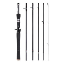 Canna da pesca Luya da spinning in carbonio a 6 sezioni, 2,1 m / 2,4 m, attrezzatura da pesca