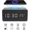 Despertador digital de madeira com LED de carregamento sem fio e mesa 1