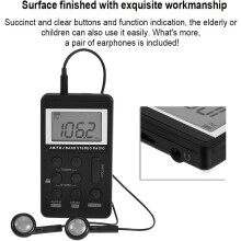 Radio portatile digitale AM FM, mini radio tascabile con display LCD