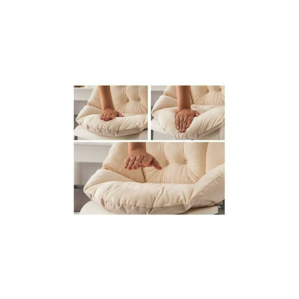 Coussin de chaise 40 x 40 x 48 cm avec housse de dossier en velours, doux, élastique, imperméable, en rotin et