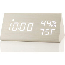 Sveglia digitale con display elettronico a LED in legno