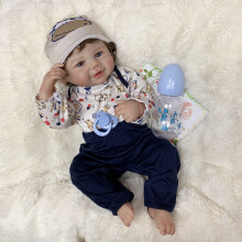 18 "Vivienne Boy Full Corps Silicone Bambola Dans Vinile Dipinto Bambola Par Bambini Con Capelli Radicati Par Il Regalo Di Natale Par